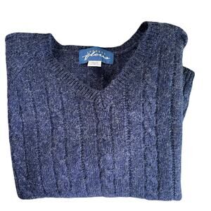 Express Bleus Long Sleeve Wool Sweater Blue Womens Size Medium V-Neck